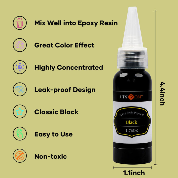 Black Epoxy Pigment - 1.76oz/50ml Black Resin Pigment Paste, Higher Concentrated & Easy to Mix Black Epoxy Dye for Resin Coloring, Tables, Tumbler