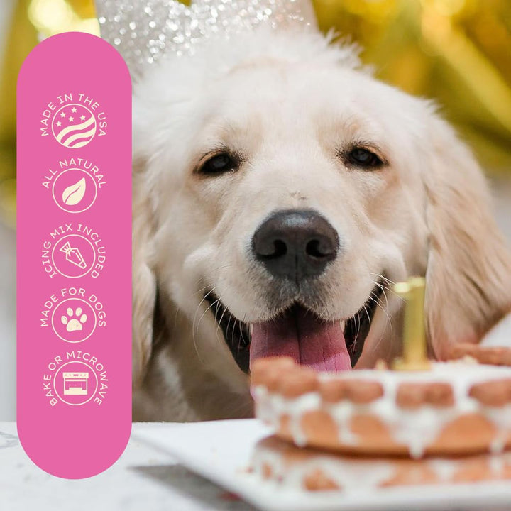 - Dog Birthday Cake Wheat-Free Cake Mix for Dogs to Eat - Includes Peanut Butter Flavor Cake Mix and Icing Mix - Easy to Make - Bake or Microwave, Natural Ingredients - Made in the USA