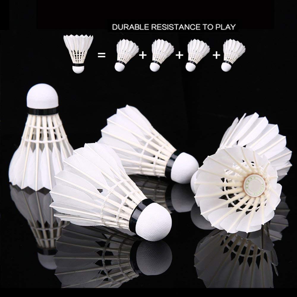 12-Pack Advanced Goose Feather Badminton Shuttlecocks with Great Stability and Durability,Indoor Outdoor Sports Hight Speed Training Badminton Birdies Balls