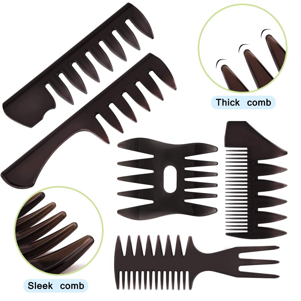 Mens Styling Comb,10Pcs Double Side Tail Combs with Afro Pick Barber Wide Tooth Comb,Professional Shaping & Wet Pick Pompadour Comb for Men Ladies Hair Hairstyle