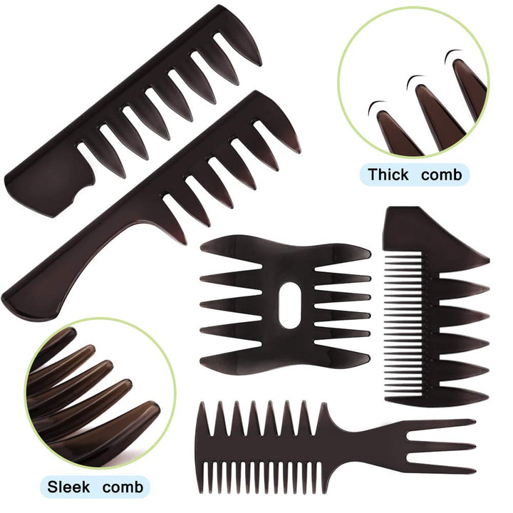Mens Styling Comb,10Pcs Double Side Tail Combs with Afro Pick Barber Wide Tooth Comb,Professional Shaping & Wet Pick Pompadour Comb for Men Ladies Hair Hairstyle