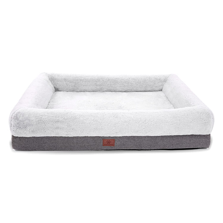 Orthopedic Dog Bed for Large Dogs, Bolster Sides Dogs Sofa Bed with Removable Washable Cover & Non-Skid Bottom, Soft Pet Bed with Egg Foam Dog Couch for Sleeping, 40 x 28 Inch, Gray