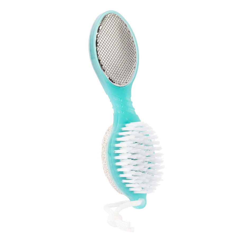 Simply Foot 4-in-1 Foot Paddle – Include Metal Foot Rasp, Pumice Stone, Foot Brush, and Abrasive Surface – Easy to Use Foot Care Tools for DIY Pedicures – Ideal for Men and Women