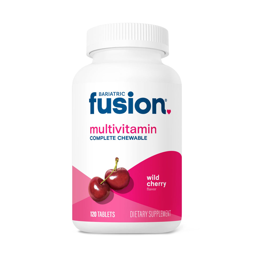Wild Cherry Complete Chewable Bariatric Multivitamin with Iron for Bariatric Surgery Patients Including Gastric Bypass and Sleeve Gastrectomy - 120 Tablets