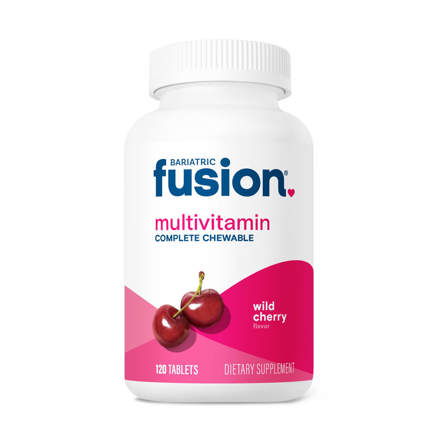 Wild Cherry Complete Chewable Bariatric Multivitamin with Iron for Bariatric Surgery Patients Including Gastric Bypass and Sleeve Gastrectomy - 120 Tablets