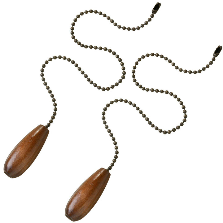 8 Pieces Ceiling Fan Pull Chains Extender Wooden Pendant Pull Chain Extension for Ceiling Light Lamp Fan Chain (Walnut Color)