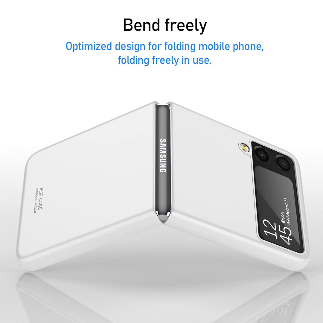 Galaxy Z Flip 3 Ultra Thin Hard PC Case - Shookproof, Anti-Drop, Wear-Resistant (White)