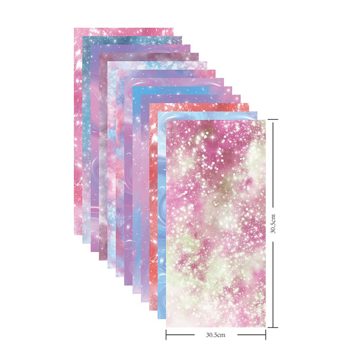 Transfer Ink Sheets 12pcsSet,4.5 inch x12 inch -starry sky Sublimation Transfer Paper compatible with Cricut Joy Mug Press, Transfer Ink Sheets for DIY T-Shirts Mug Tote Bags