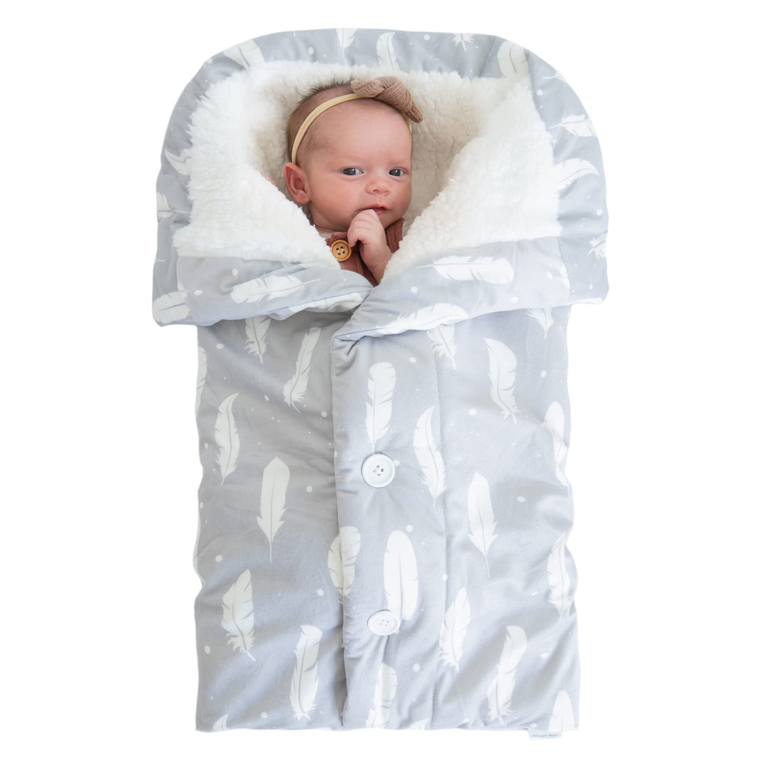 The Swaddle Blanket - Boho Feathers - Sleep Swaddle Blankets For Baby Boy & Girl - Infant Sleep Sack 0-3 Months - Newborn Wrap Swaddle Blanket - Newborn Essentials For Baby