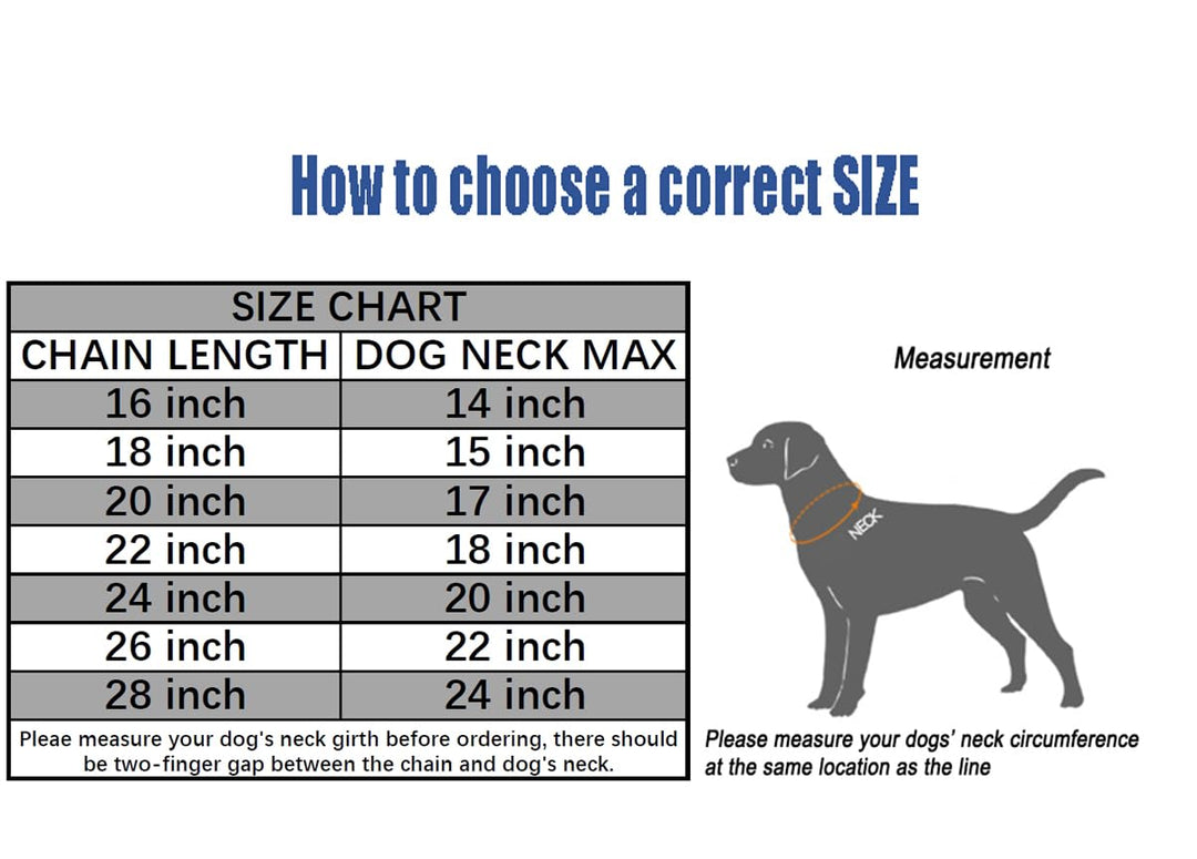 Chain Dog Training Choke Collar, 16 in, 2.0 mm