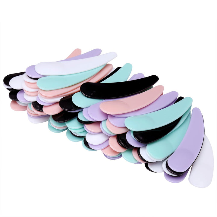 100 Pieces Disposable Mini Cosmetic Spatula Facial Mask Spatula Small Makeup Scoop Makeup Spatula for Mixing and Sampling (Multi-color)