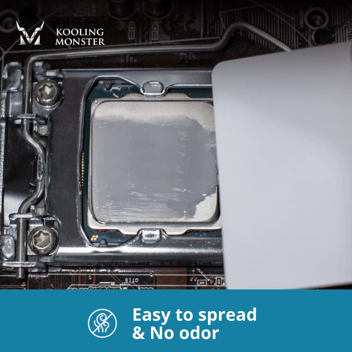 KOLD-01, High Performance Silicone Thermal Paste for Cooling All CPU/Heatsinks, Silicone Paste Designed for Easy Spreading, Inc. Gloves & Cleaning Wipes, No Odor (1.4ml/3.6g)