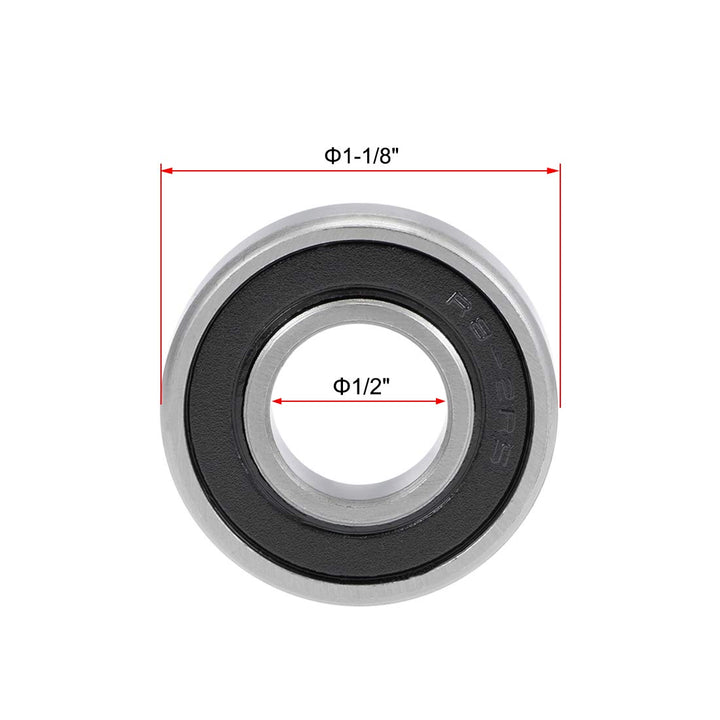 R8RS Deep Groove Ball Bearings Z2 1/2 X 1-1/8 X 5/16inch Double Sealed Carbon Steel 5pcs