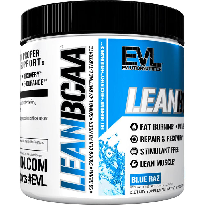 Stimulant Free Lean BCAA Powder Nutrition BCAAs Amino Acids Powder with CLA Carnitine and 2:1:1 Branched Chain Amino Acids Supports Muscle Recovery Fat Burn and Metabolism - Blue Raz