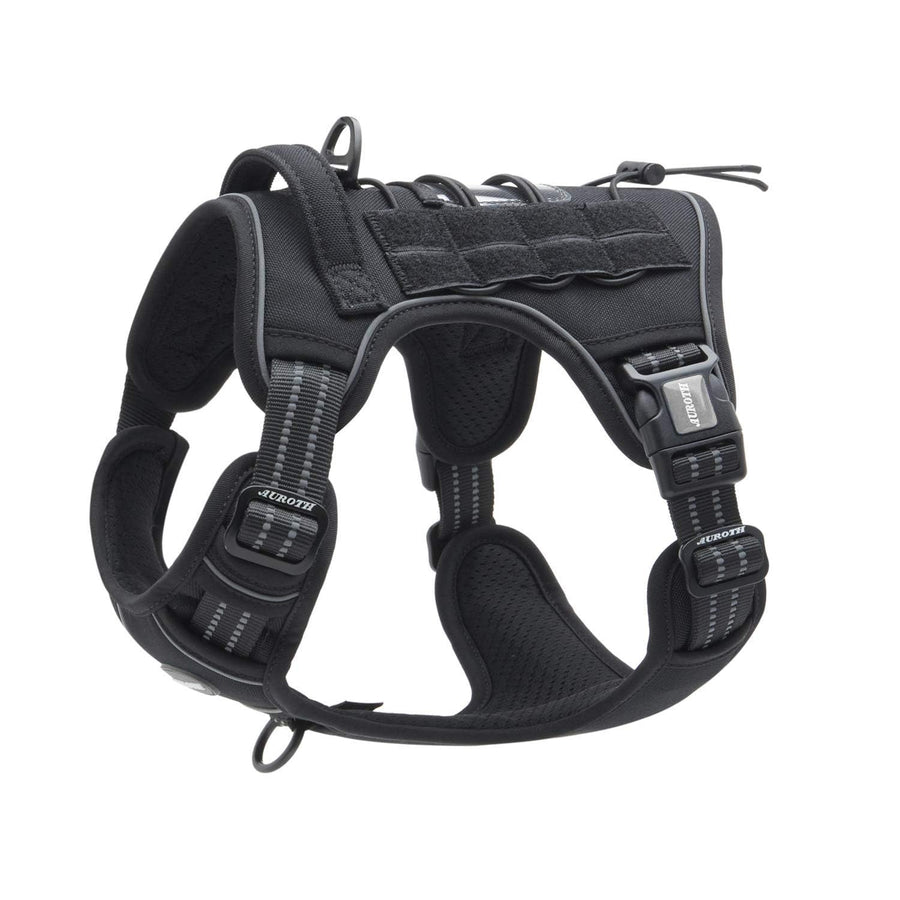 Tactical Harness for Small Medium Dogs No Pull Adjustable Pet Harness Reflective K9 Working Training Easy Control Vest Military Service Dog Harnesses Black M
