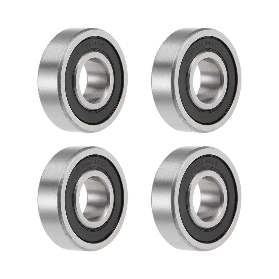 6200/12-2RS Deep Groove Ball Bearings 12mm x 30mm x 9mm Double Sealed Chrome Steel P0(ABEC1) 4pcs