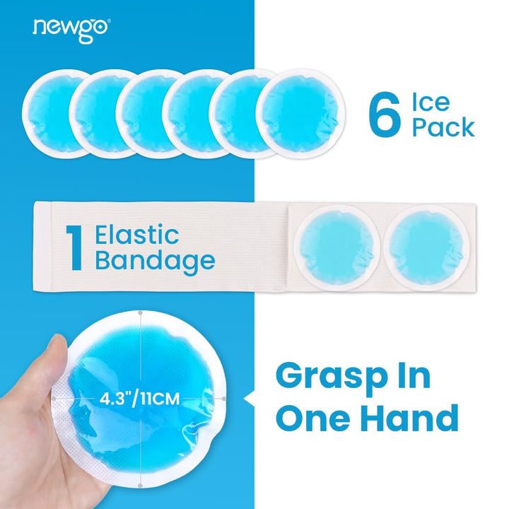 ®Small Ice Packs for Injuries Reusable 6 Pack Ice Heat Gel Cold Pack with Cloth Backing & Sleeve for Pain Relief, Wisdom Teeth, Breastfeeding, Tired Eyes, Face, Headaches