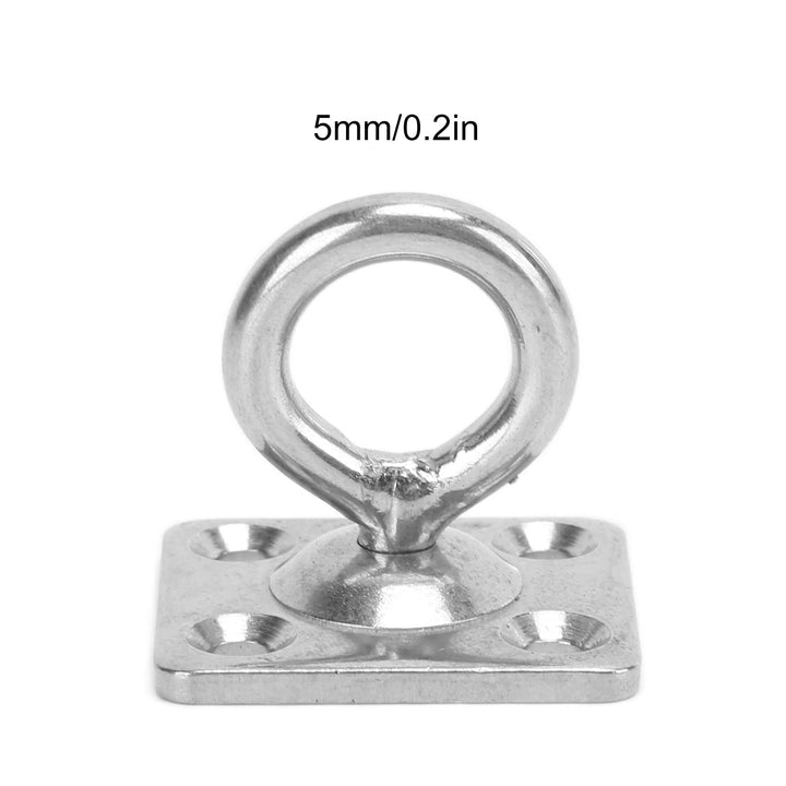 Stainless Steel Ceiling Hooks, 360 Degree Rotating Ceiling Hooks Pad Eye Plate U Hooks for Seawater(Rotating Door Buckle 5MM)