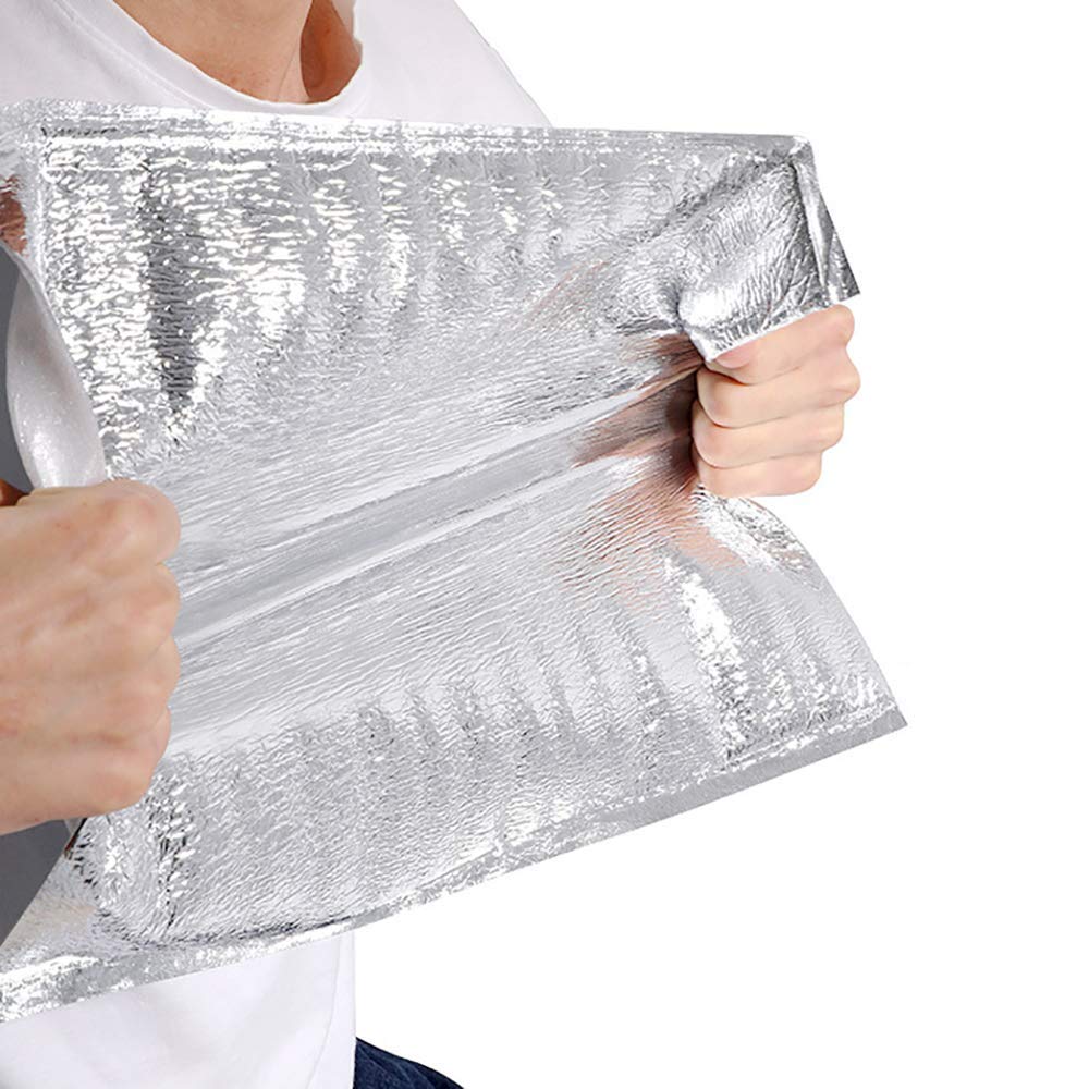 Reusable Insulation Bags Thermal Box Liners Metalized Box Liners Lunch Food Box Shopping Bag Insulation Lining Waterproof Insulation Package (25 Pack/ 8 In x 11 In)…