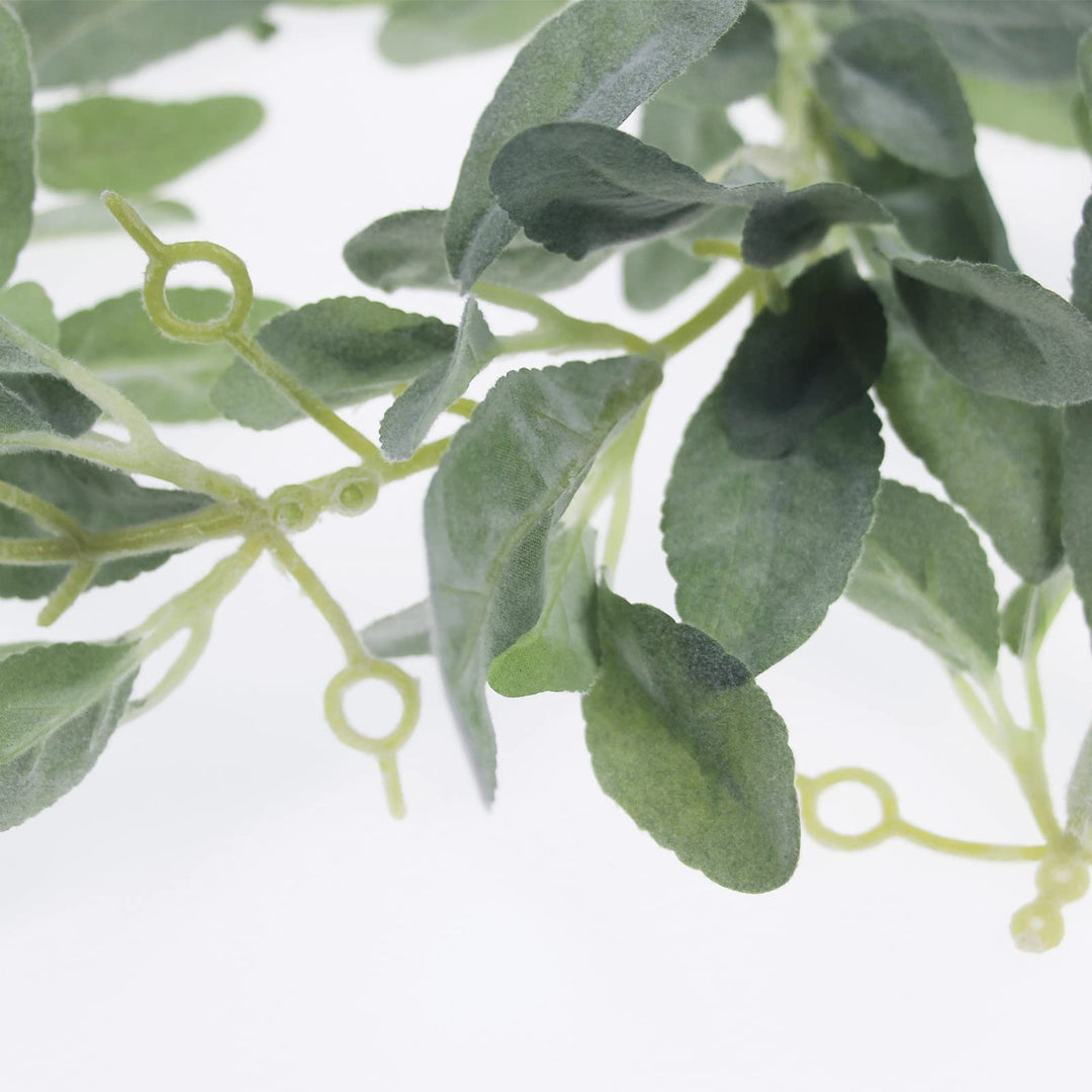 6.2 ft Artificial Lambs Ear Garland Lambs Ear Greenery Vine Flocked Leaf Garland Autumn Faux Vine Fall Boho Greenery and Leaves for Harvest Festival Farmhouse Mantle Home Decor