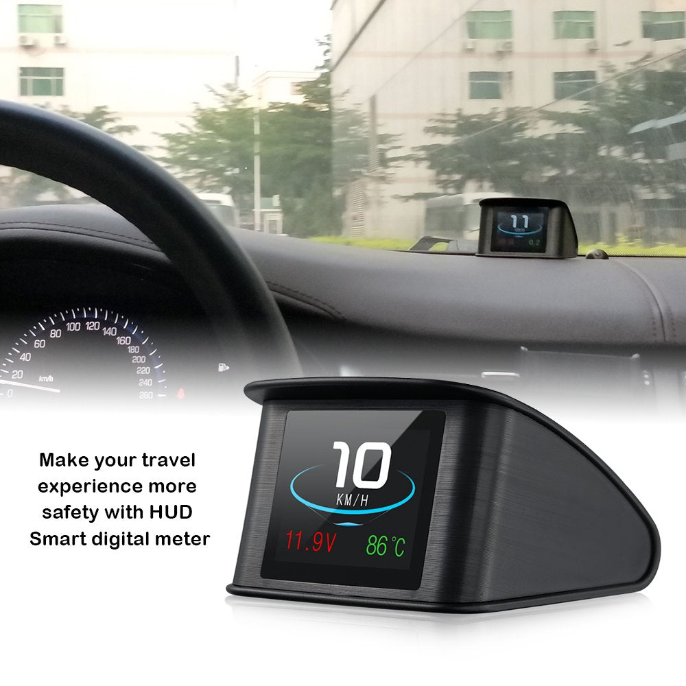 HUD Display, OBD2 Car Head Up Display with TFT LCD Display Shows Speed RPM Voltage Detection for Error Code Muti-Function Car HUD with EUOBD OBD 2 Interface P10