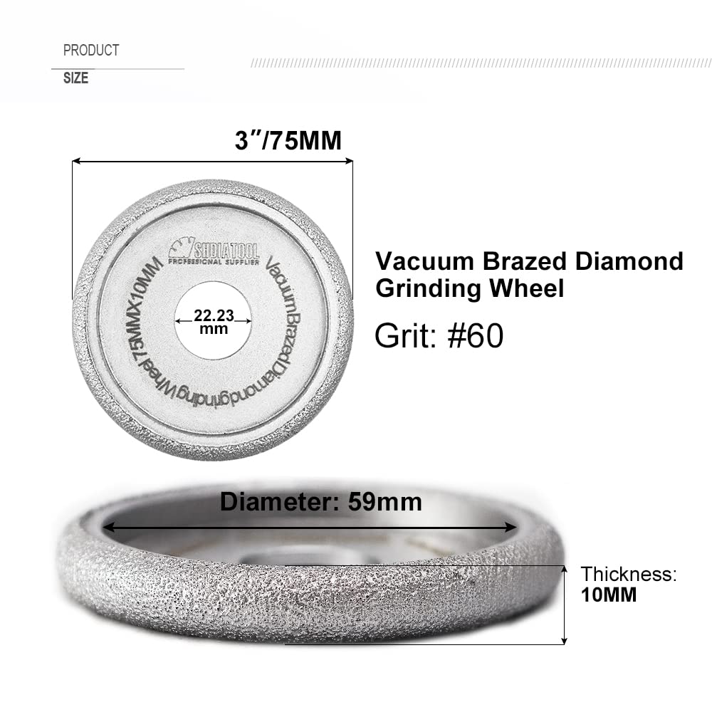 3 Inch Profile Hand Diamond Wheel Height 10mm Convex Curve Edge Grinding for Stone Marble Granite Rock
