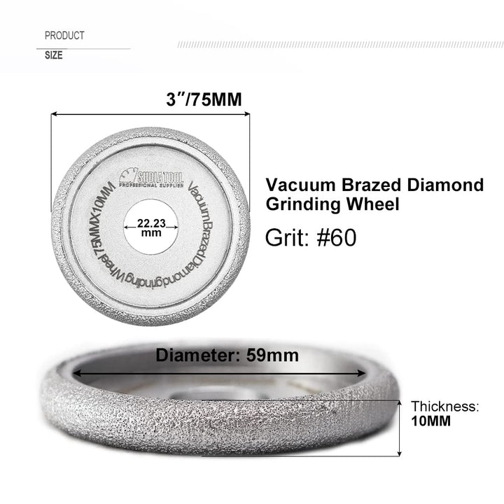 3 Inch Profile Hand Diamond Wheel Height 10mm Convex Curve Edge Grinding for Stone Marble Granite Rock