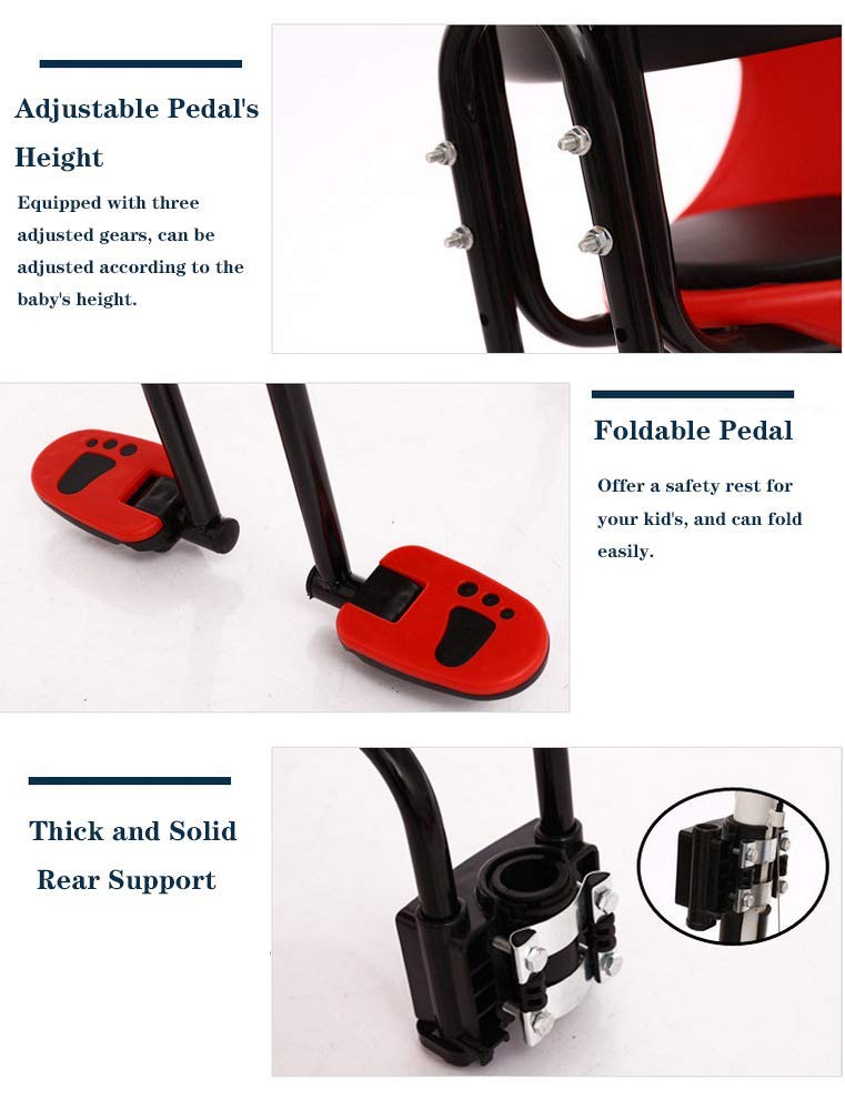 Eton Front Mounted Baby Bike Seat, Universal Kids Bike Seat for Children, Front Mount Bike Child Seats Safety Seat for Bikes Kids Safety Carrier Front Seat (A-Suitable for Bicycles with Front Beams)