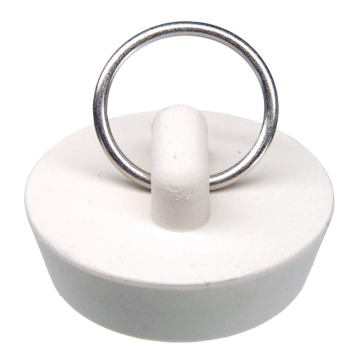 1-1/4-Inch Rubber Drain Stopper, White, Carded, 80225