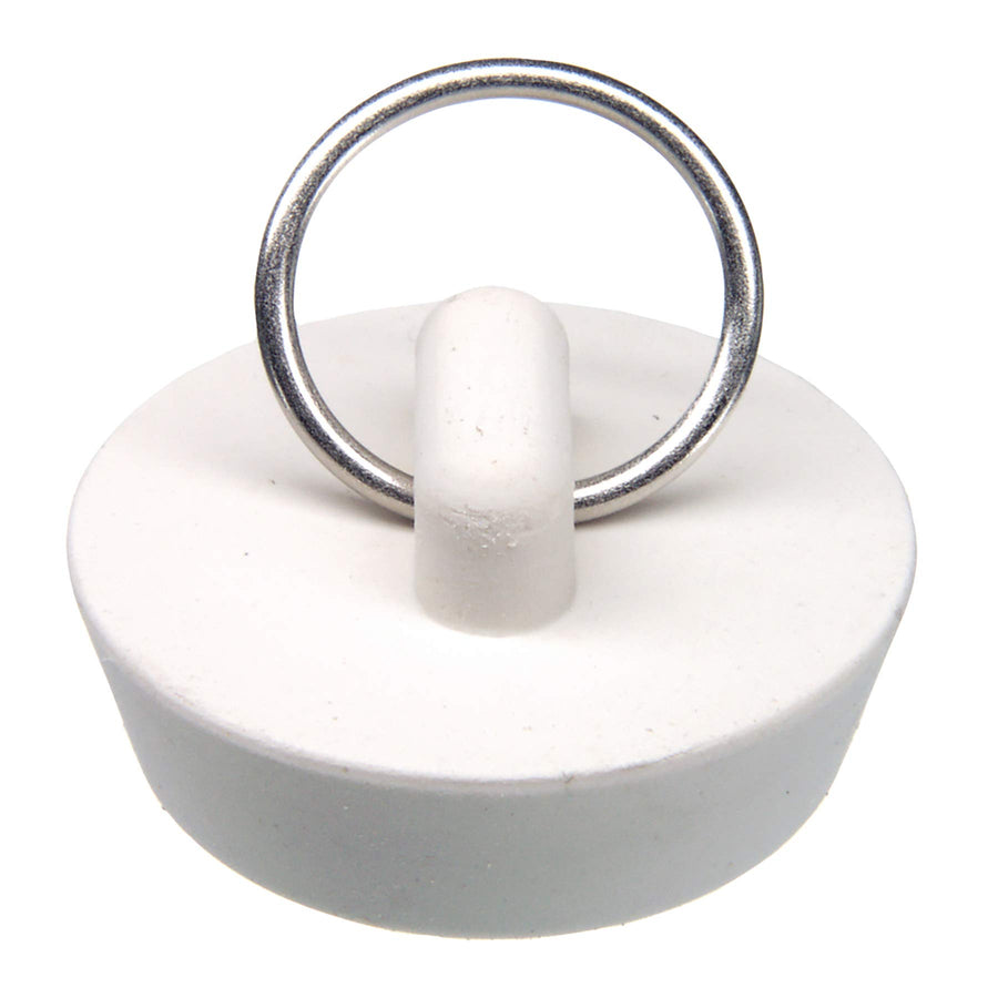 1-1/4-Inch Rubber Drain Stopper, White, Carded, 80225