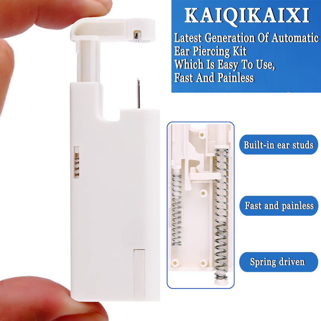 2PCS Ear Nail Gun Disposable Aseptic Household Ear Piercing Gun Portable Ear Piercing Gun Group Ear Piercing Tools (New Generation) (5mm, Silver)