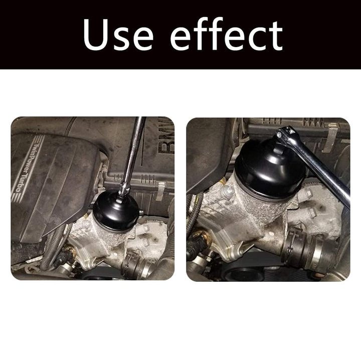 3.39inch/86mm 16 Flutes Aluminium Oil Filter Wrench for BMW, Oil Filter Housing Cap Removal Tool for N20, N26, N51, N52, N54, N55, N63, N74, S55, S63 BMW Engines (Black)