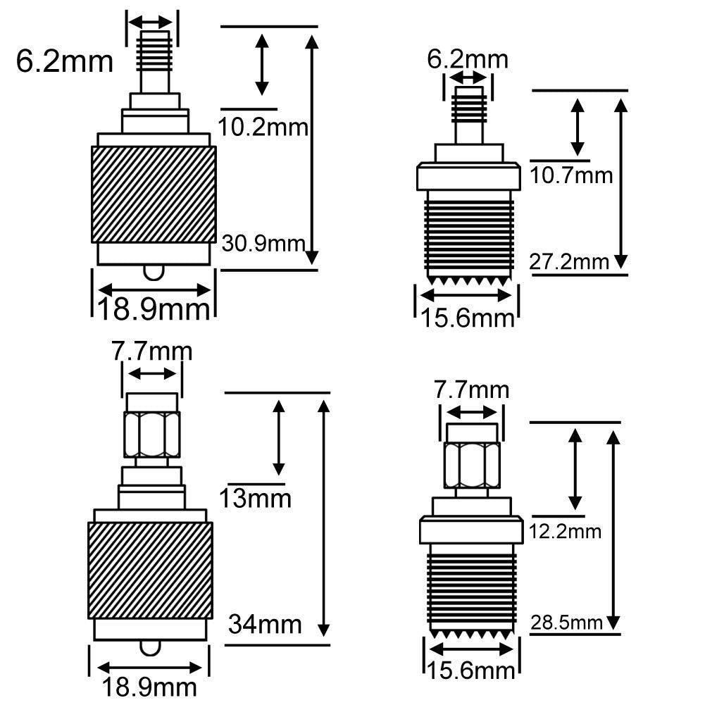 SMA to UHF RF Coaxial Extension Converter CB Connector kit SMA PL259 SO239 VHF Crimp Coax Adapter for Ham Radio Antenna Walkie Talkie Radio Pack of 4