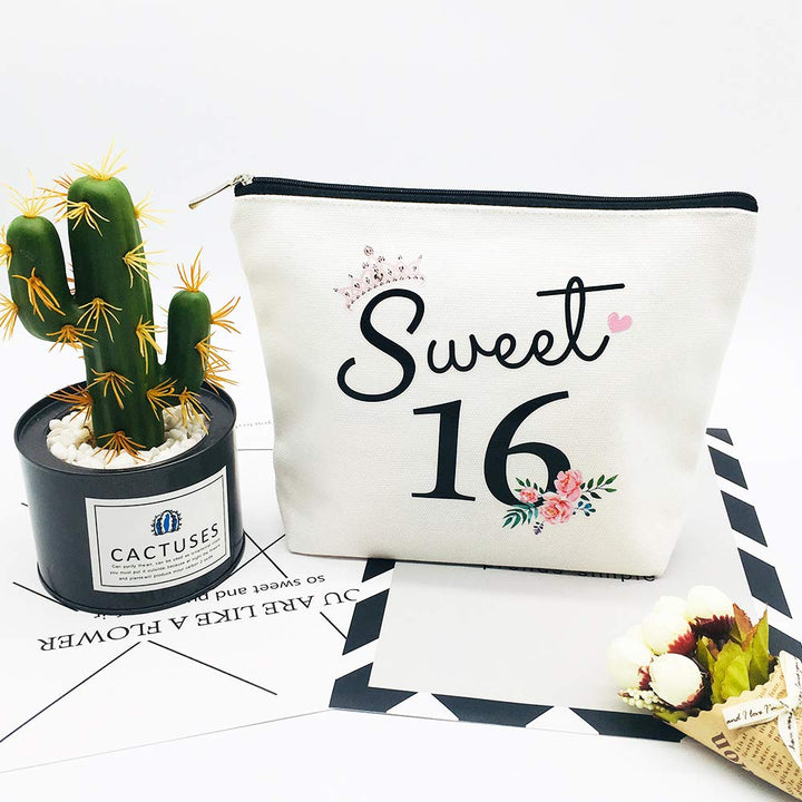 Sweet 16 Gifts for Girls 16th Birthday Gifts Ideas 16 Year Old Girls Sweet Sixteen Gifts for Teen Girls Cute Makeup Bag
