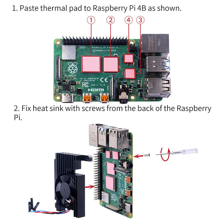 Aluminum Heatsink with PWM Controllable Fan for Raspberry Pi 4, Pi 4 Armor Lite Heatsink with PWM Speed Control Fan for Raspberry Pi 4 Model B