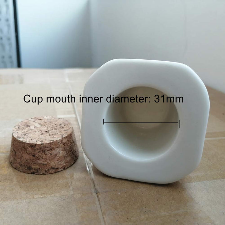 1PC Ceramic Nail Art Acrylic Dappen Dish Cup with Cork Stopper Liquid Powder Bottle Container Case Beauty Tools for Mixing Acrylic Powder Liquid Nail Art Tools,White