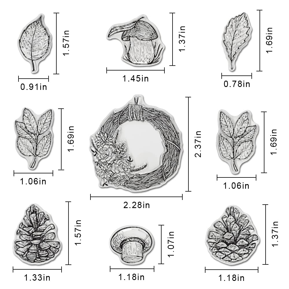 Clear Stamp Apple Tree Silicone Stamp, Autumn Harvest Apple Farm Sentiment Rubber Stamp for Card Making Crafting Decoration and DIY Scrapbooking