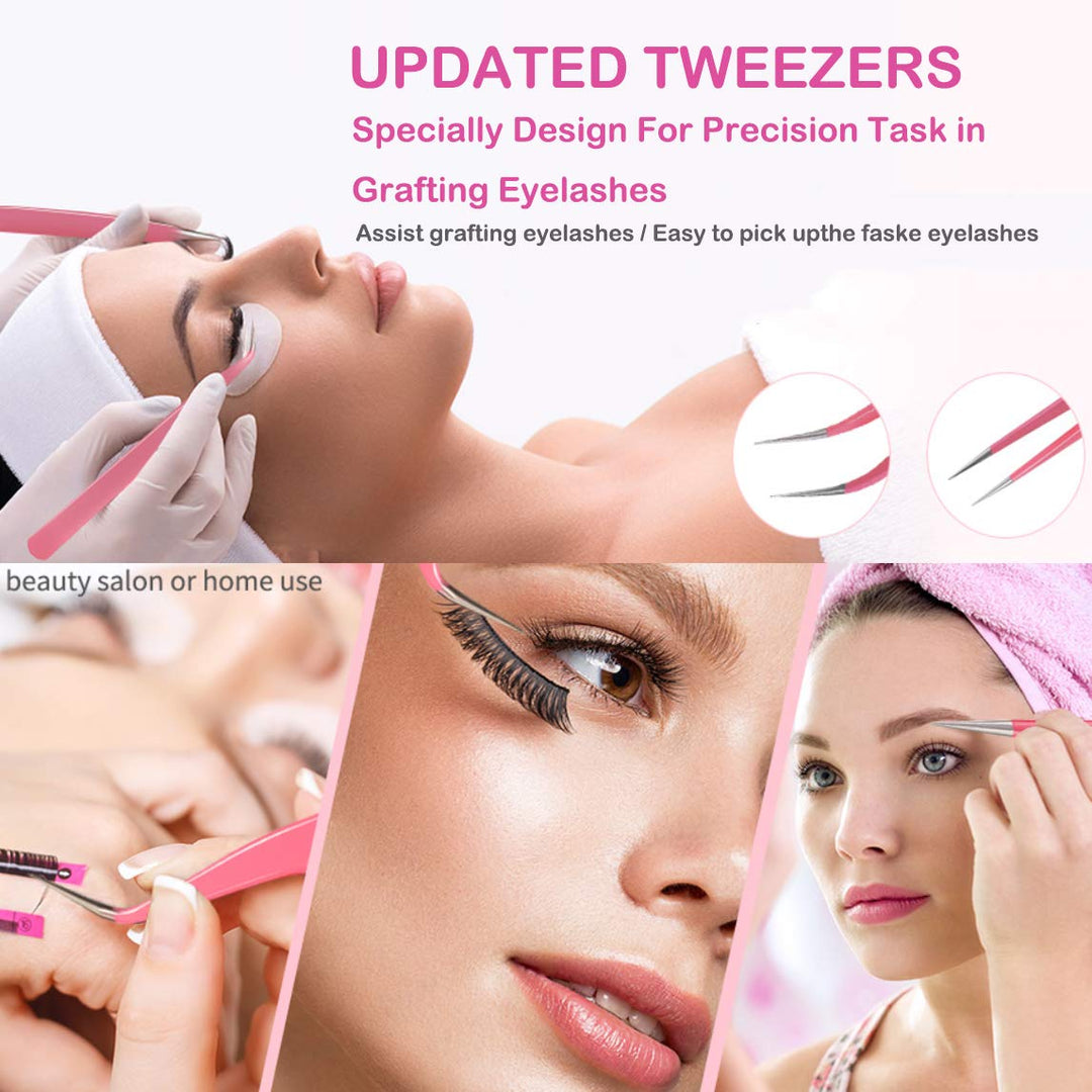 Lash Eyelash Extension Kit, Eyelash Extension Supplies With Mannequin Head For Beginners Eyelashes Extensions Practice Kit Lip Makeup Eyelash Grafting Training Tool Kit with Individual Lashes Glue