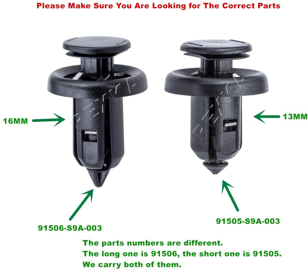 20pcs Bumper Fender Grille Clips Stem Length 13 mm Compatible with Honda Acura 91505-S9A-003 Accord Civic CR-V MDX RDX
