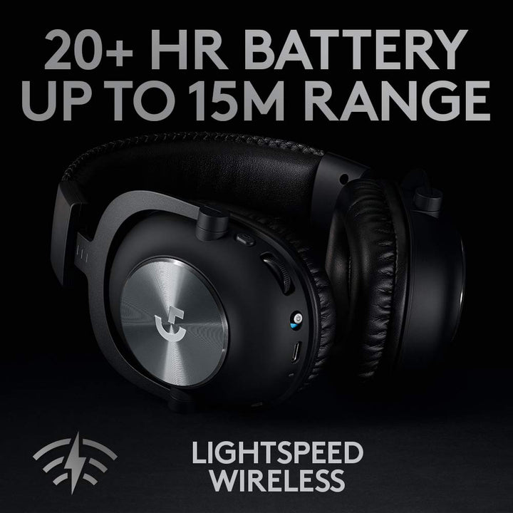 PRO X Wireless Lightspeed Gaming Headset Gen 1: Blue VO!CE Mic Filter Tech, 50 mm PRO-G Drivers, and DTS Headphone:X 2.0 Surround Sound - Black