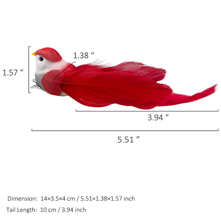 12pcs Colorful Decorative Artificial Foam Birds Assorted Bird Ornaments Animal for Crafts Home Decor Garden Tree Birthday Party