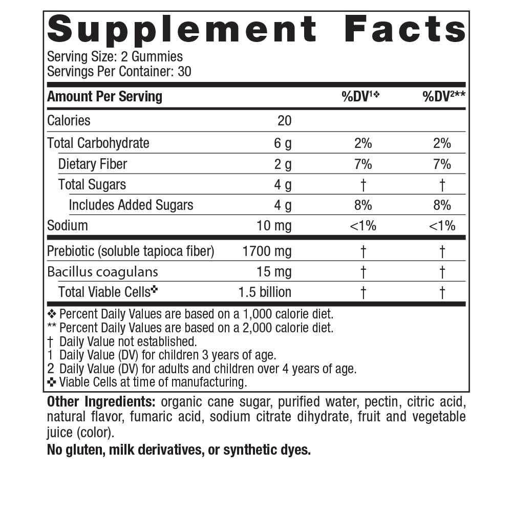 Kids Nordic Flora Probiotic Gummies, Merry Berry Punch - 60 Gummies - 1.5 Billion CFU & Prebiotic Fiber - Non-GMO, Vegan - 30 Servings
