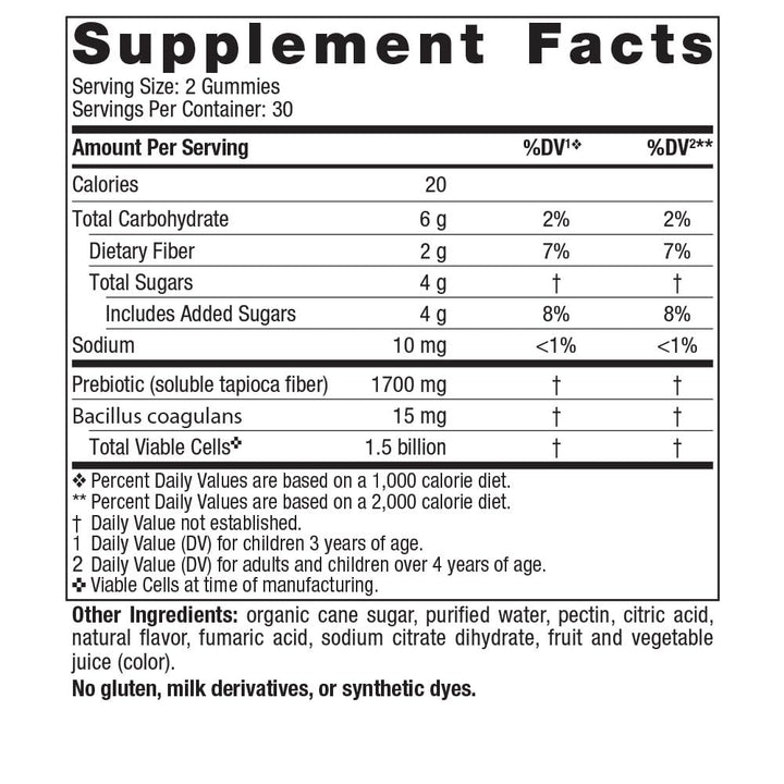 Kids Nordic Flora Probiotic Gummies, Merry Berry Punch - 60 Gummies - 1.5 Billion CFU & Prebiotic Fiber - Non-GMO, Vegan - 30 Servings