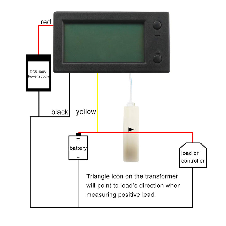 Battery Monitor, Amp Volt Power Watt Meter DC 0-300V 200A STN LCD Display Panel Meter, Current Voltage Energy Capacity Ammeter Voltmeter Multimeter Gauge with Hall Sensor, 2.5m Shielde