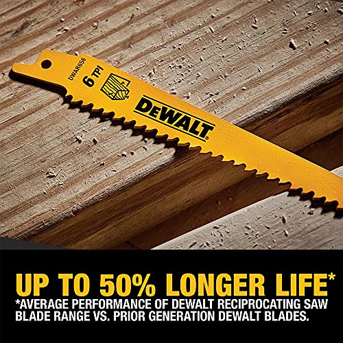 Reciprocating Saw Blade Set for Metal and Woodcutting, 6 Piece (DW4856)