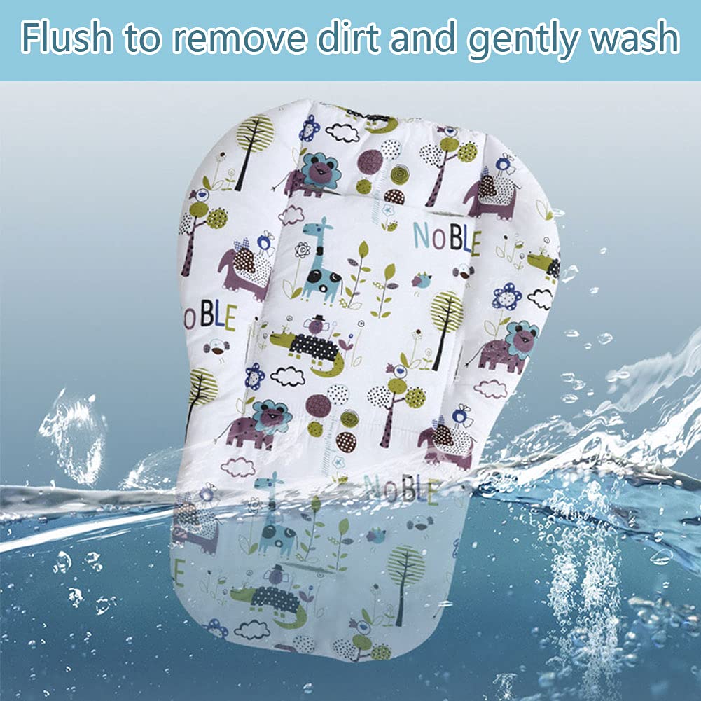 Baby High Chair Cushion High Chair Pad, Baby Seat Covers Cover Mat for The Chair and Stroller(White Animal World Pattern)