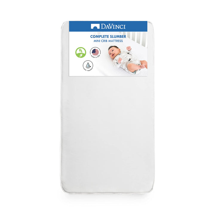 Complete Slumber MINI Crib Mattress, Firm support, Lightweight, Waterproof, Greenguard Gold Certified