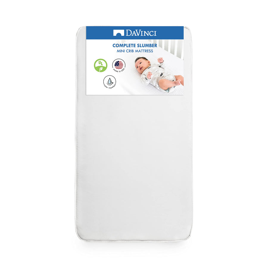 Complete Slumber MINI Crib Mattress, Firm support, Lightweight, Waterproof, Greenguard Gold Certified