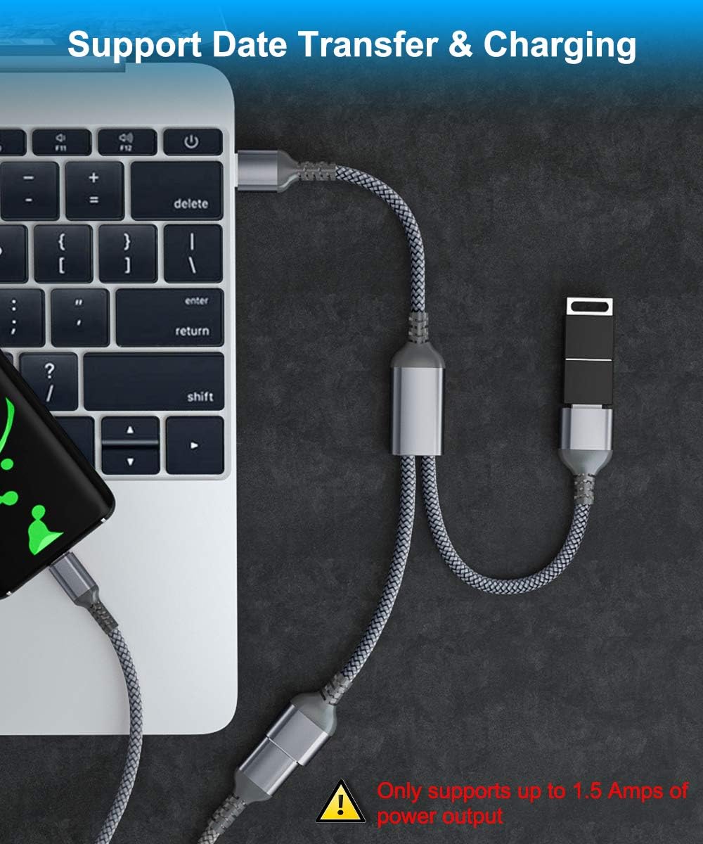 USB Splitter 1 in 2 Out 1FT,USB Y Cable,Double USB Adapter,USB Male to Two Female Extension Cord,Dual Port Extender Hub,Data Power Charger Split for TV,PC,Laptop,MacBook,Keyboard,PS4,PS5