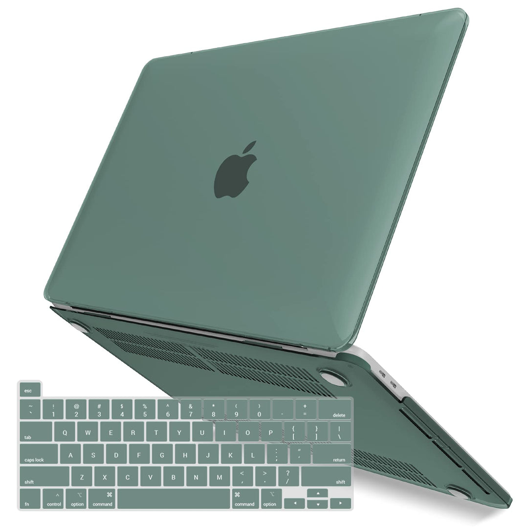 Compatible with 2024 2023 M2 MacBook Pro 13 Inch Case 2024-2016 M1 A2338 A2289 A2251 A2159 A1989 A1706 A1708, Hard Shell Case & Keyboard Cover for Mac Pro 13, Midnight Green, T13MTGN+1A